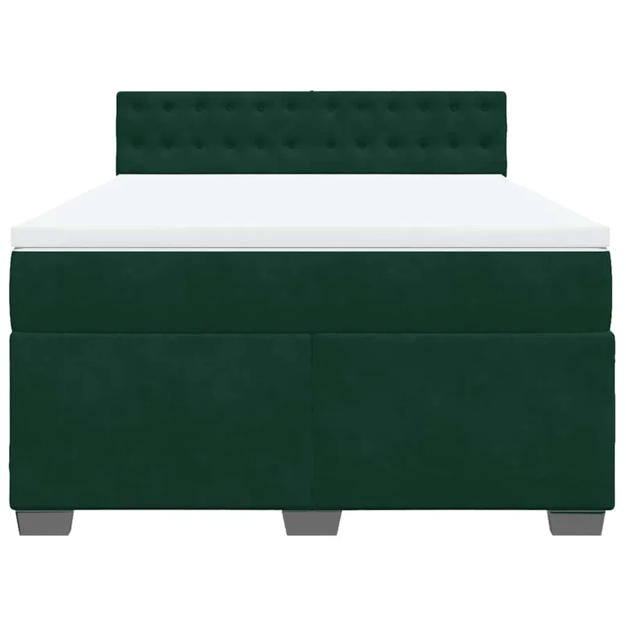 Sommier à lattes de lit et matelas Vert foncé 140x190cm Velours - 4