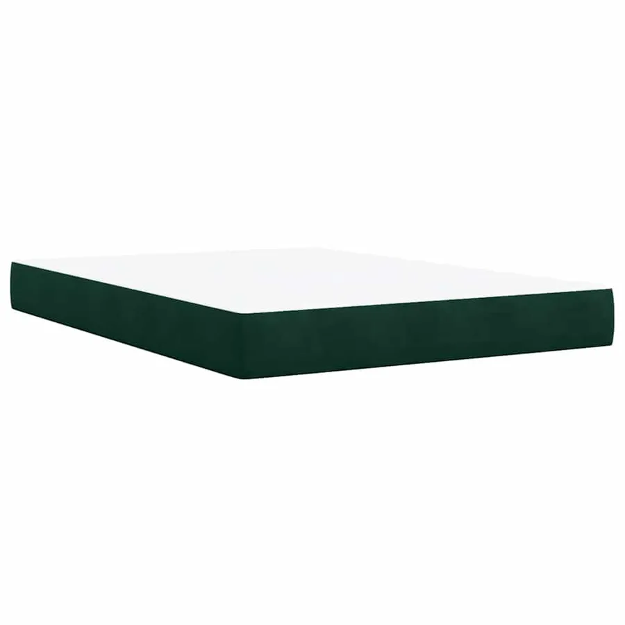 Sommier à lattes de lit et matelas Vert foncé 140x190cm Velours - 6