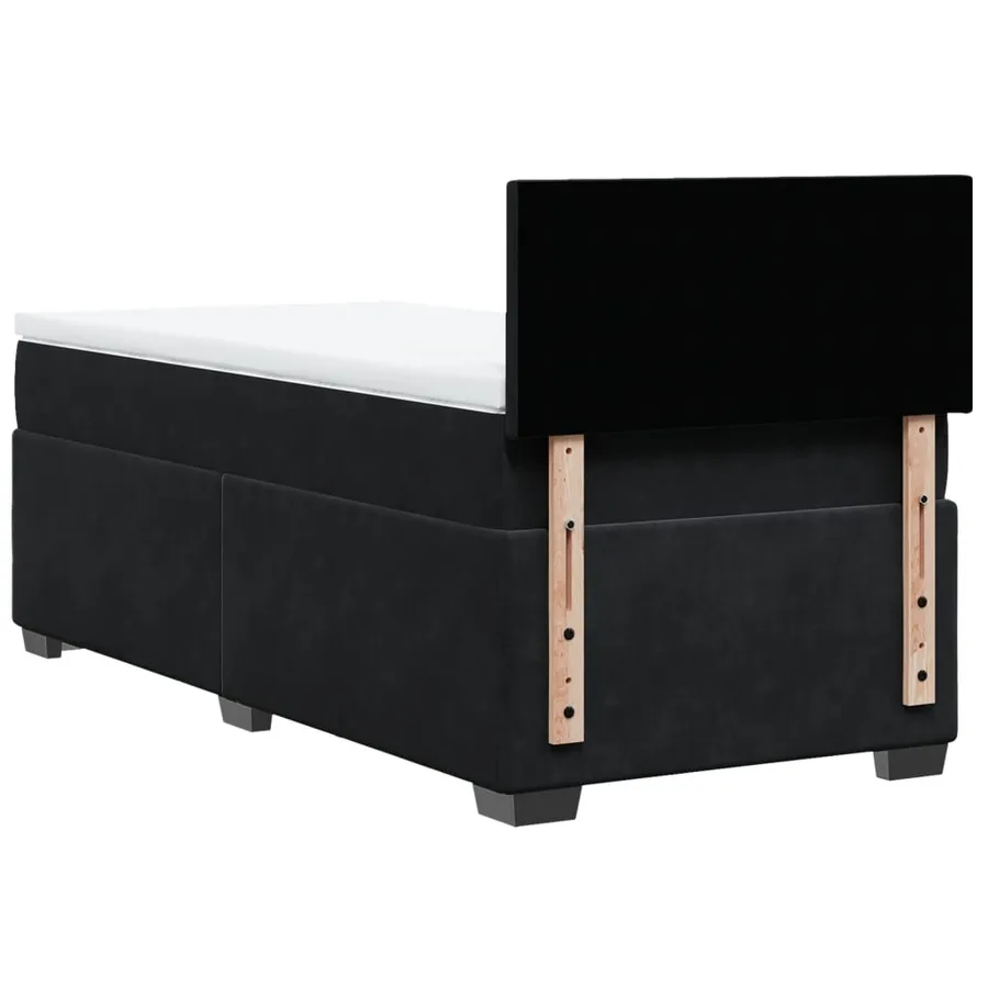 Sommier à lattes de lit avec matelas Noir 100x200 cm Velours - 10
