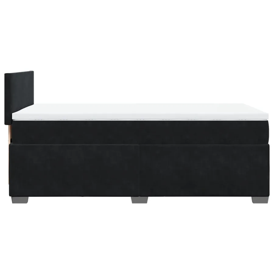 Sommier à lattes de lit avec matelas Noir 100x200 cm Velours - 9