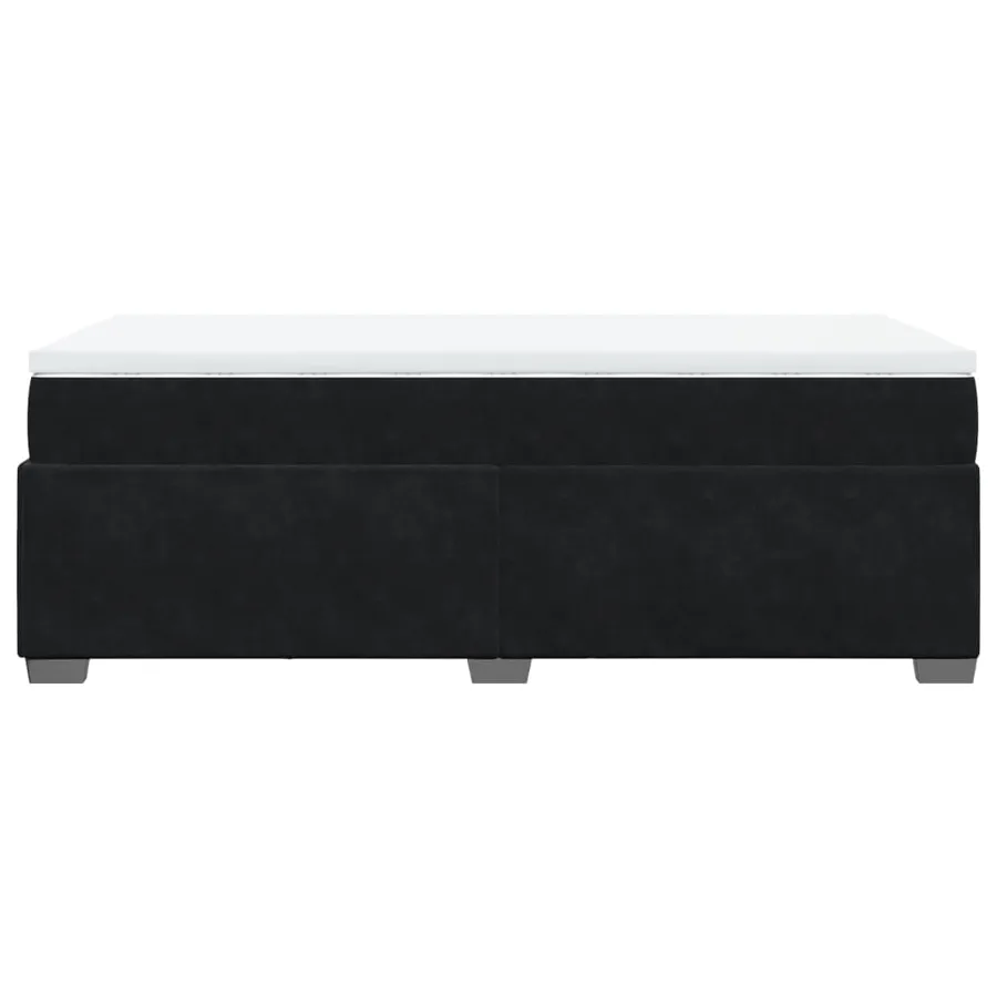 Sommier à lattes de lit avec matelas Noir 100x200 cm Velours - 8