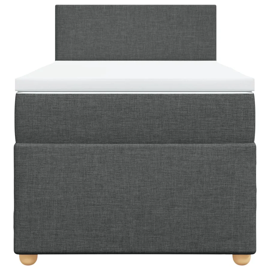 Sommier à lattes de lit avec matelas Gris foncé 80x200 cm Tissu - 4
