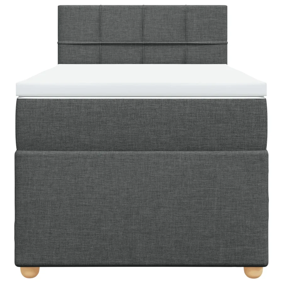 Sommier à lattes de lit avec matelas Gris foncé 80x200 cm Tissu - 4