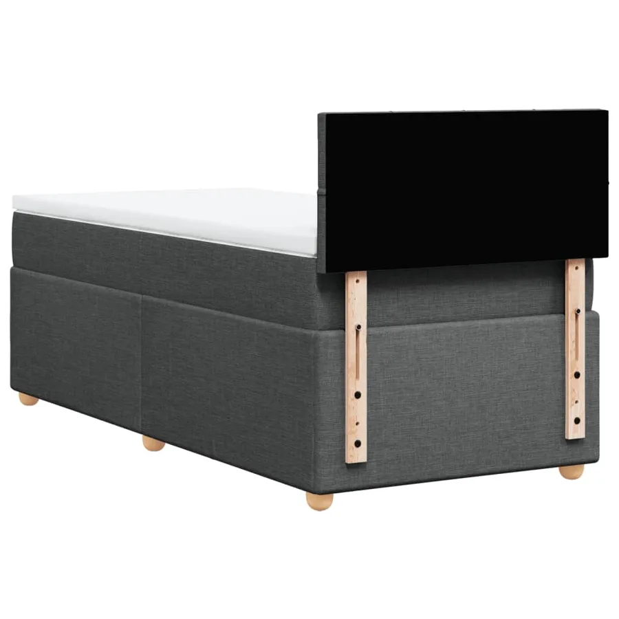 Sommier à lattes de lit avec matelas Gris foncé 80x200 cm Tissu - 6