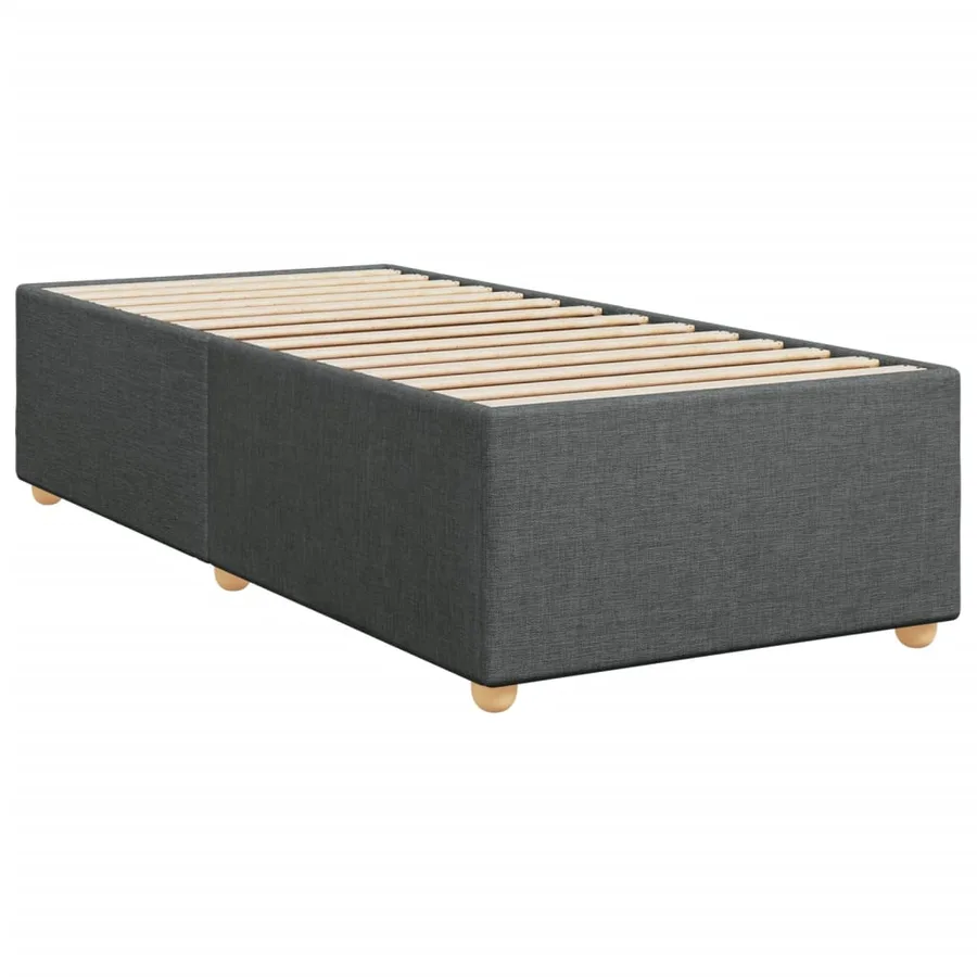 Sommier à lattes de lit avec matelas Gris foncé 80x200 cm Tissu - 7