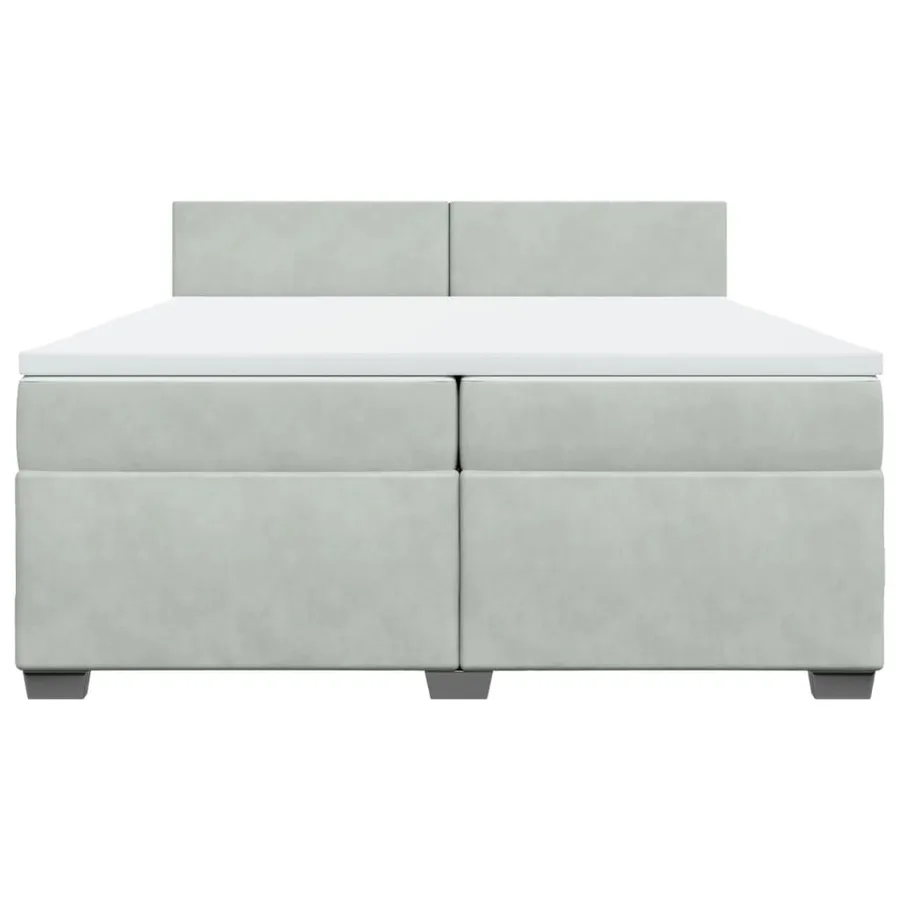 Sommier à lattes de lit et matelas Gris clair 200x200cm Velours - 4