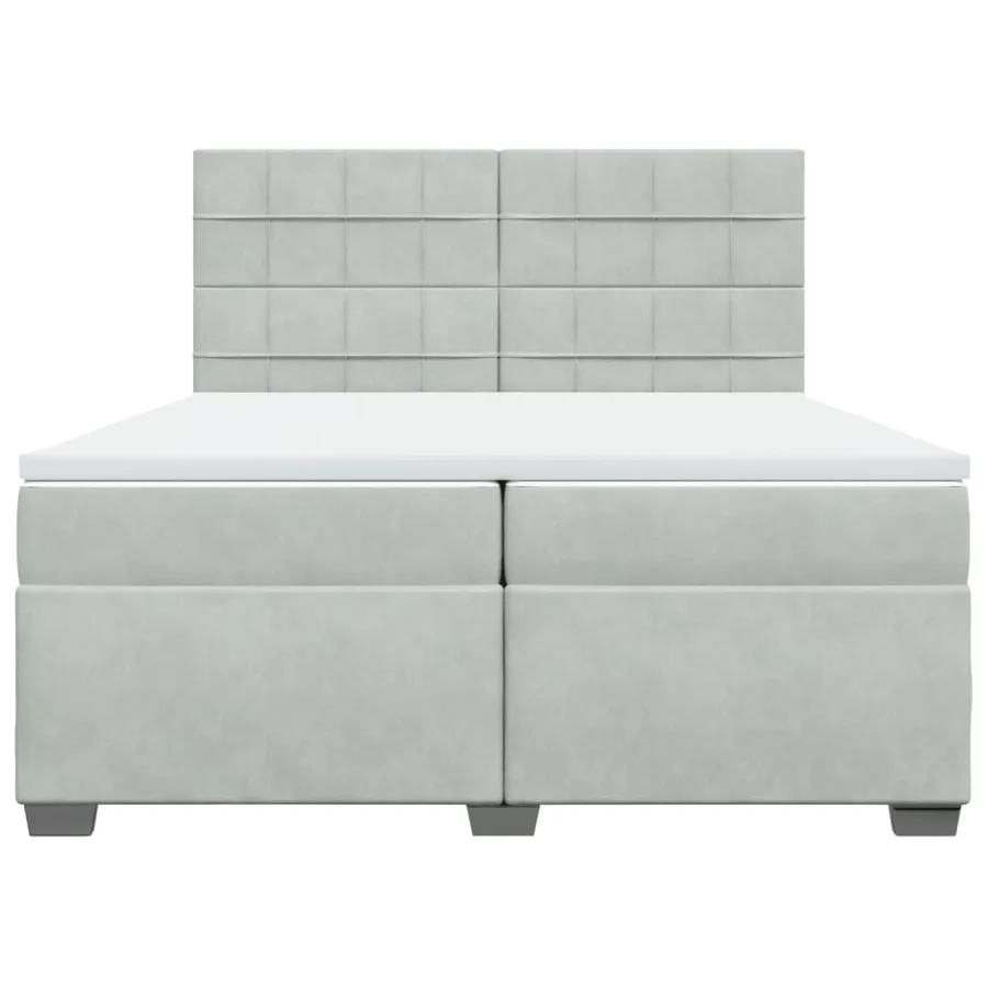 Sommier à lattes de lit et matelas Gris clair 200x200cm Velours - 4