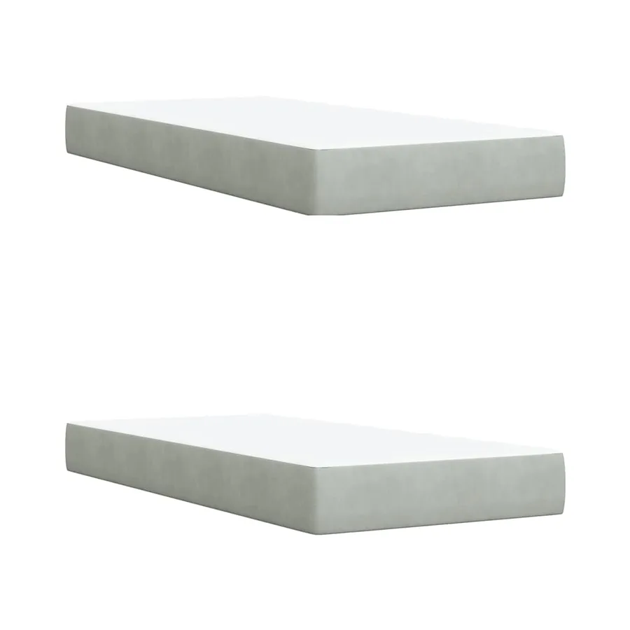 Sommier à lattes de lit et matelas Gris clair 200x200cm Velours - 6