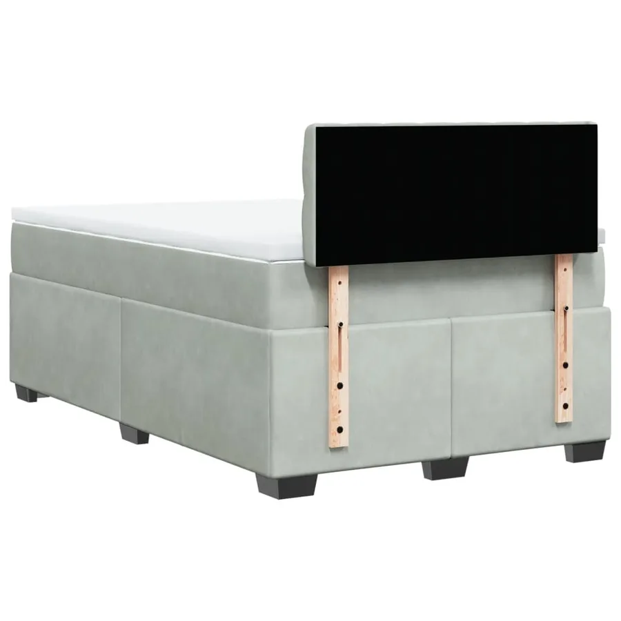 Sommier à lattes de lit et matelas gris clair 120x190cm velours - 10