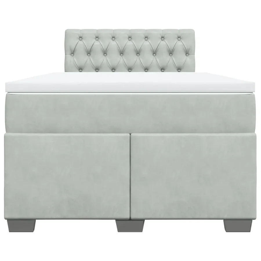 Sommier à lattes de lit et matelas gris clair 120x190cm velours - 4