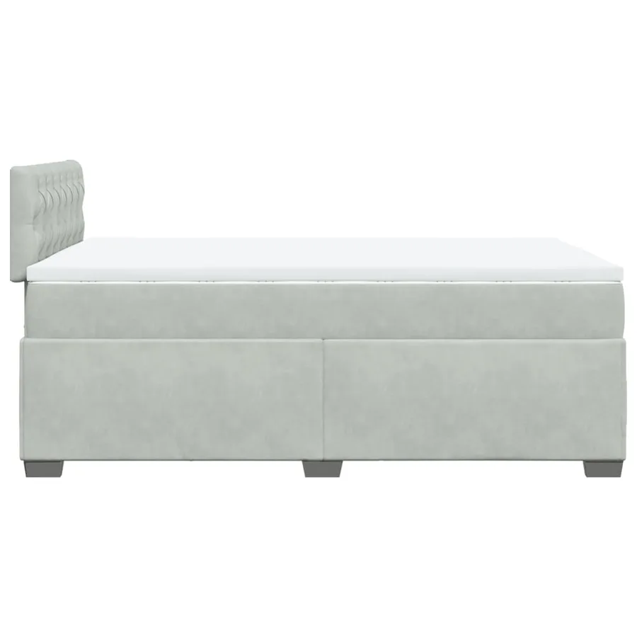 Sommier à lattes de lit et matelas gris clair 120x190cm velours - 9