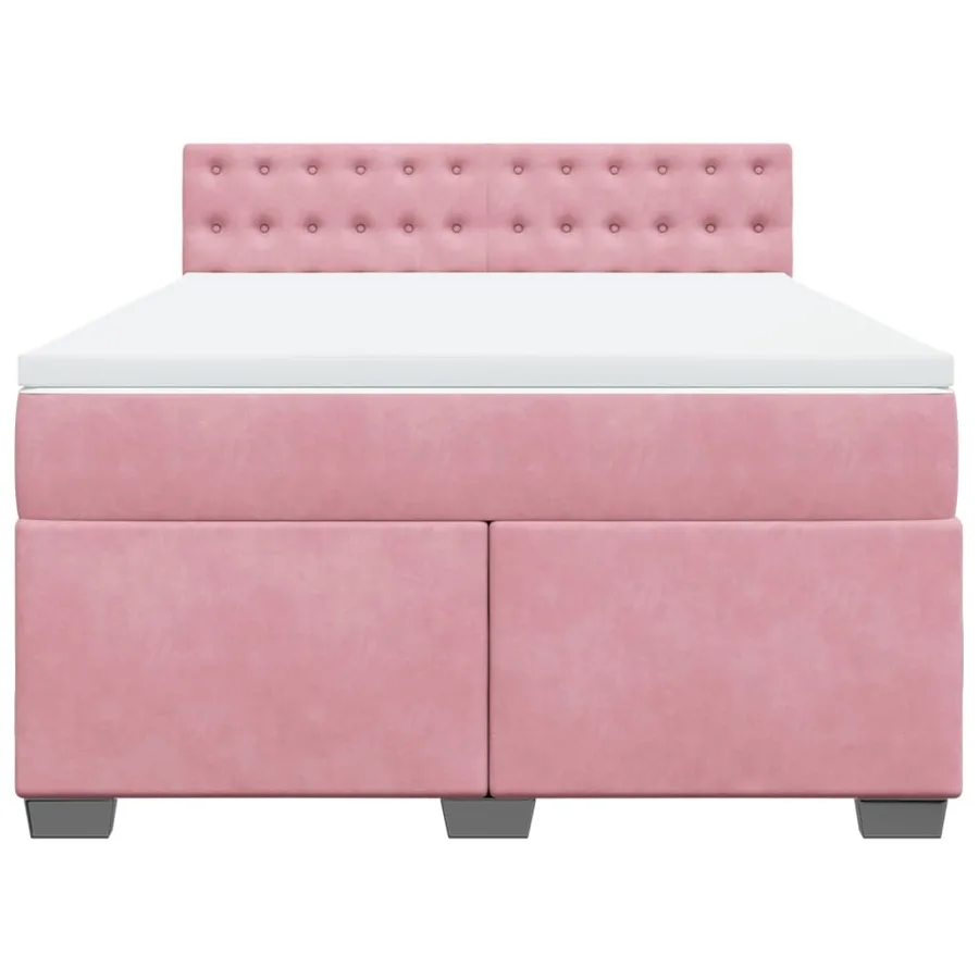 Sommier à lattes de lit avec matelas Rose 140x190 cm Velours - 6