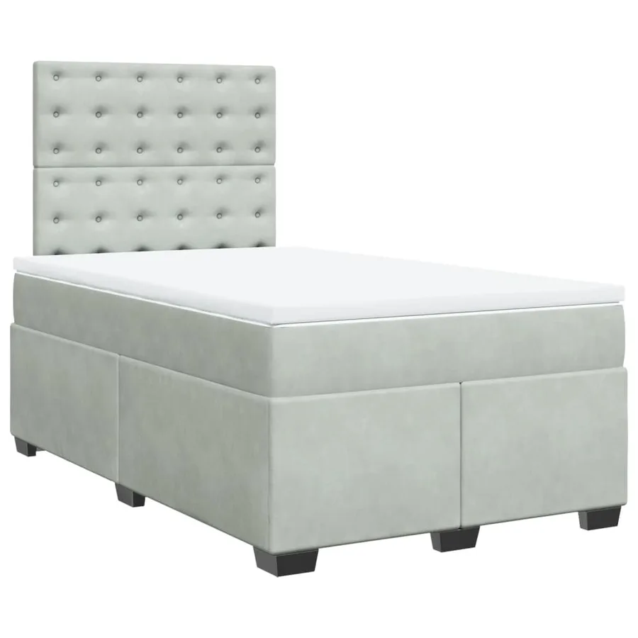 Sommier à lattes de lit et matelas Gris clair 120x200cm Velours - 3