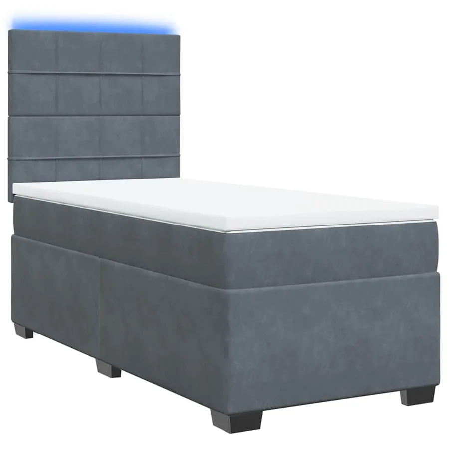 Sommier à lattes de lit avec matelas Gris foncé 100x200 cm - 3