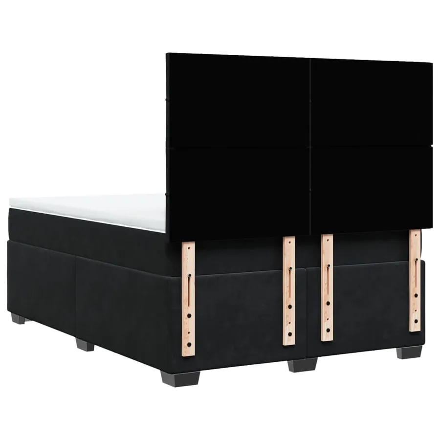 Sommier à lattes de lit avec matelas Noir 140x190 cm Velours - 10
