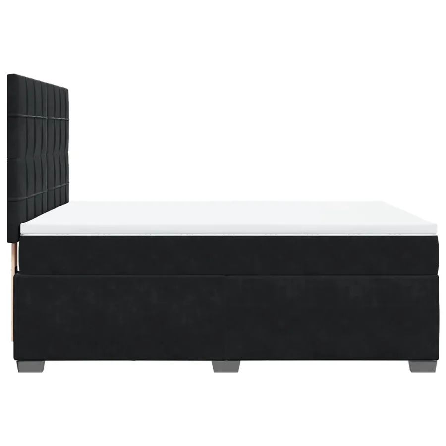 Sommier à lattes de lit avec matelas Noir 140x190 cm Velours - 9