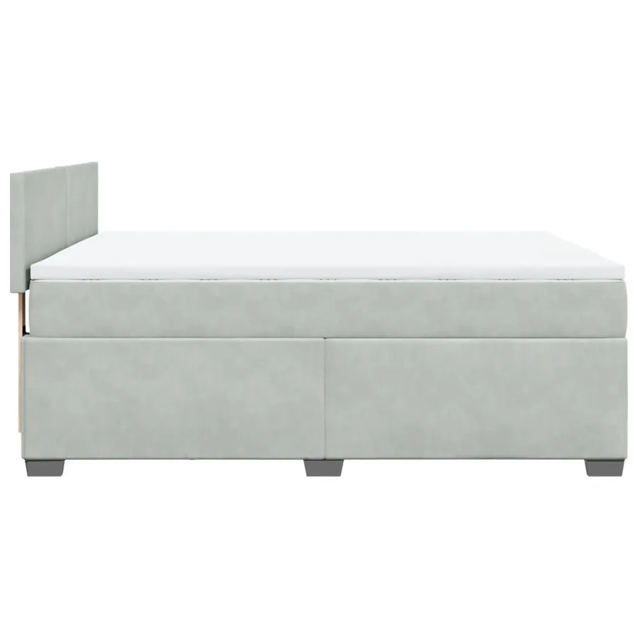 Sommier à lattes de lit et matelas Gris clair 140x190cm Velours - 11