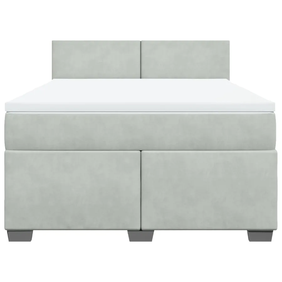 Sommier à lattes de lit et matelas Gris clair 140x190cm Velours - 6