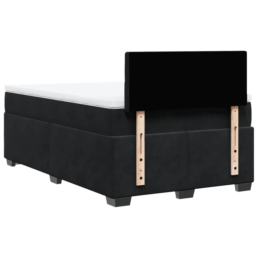 Sommier à lattes de lit avec matelas noir 120x190 cm velours - 10