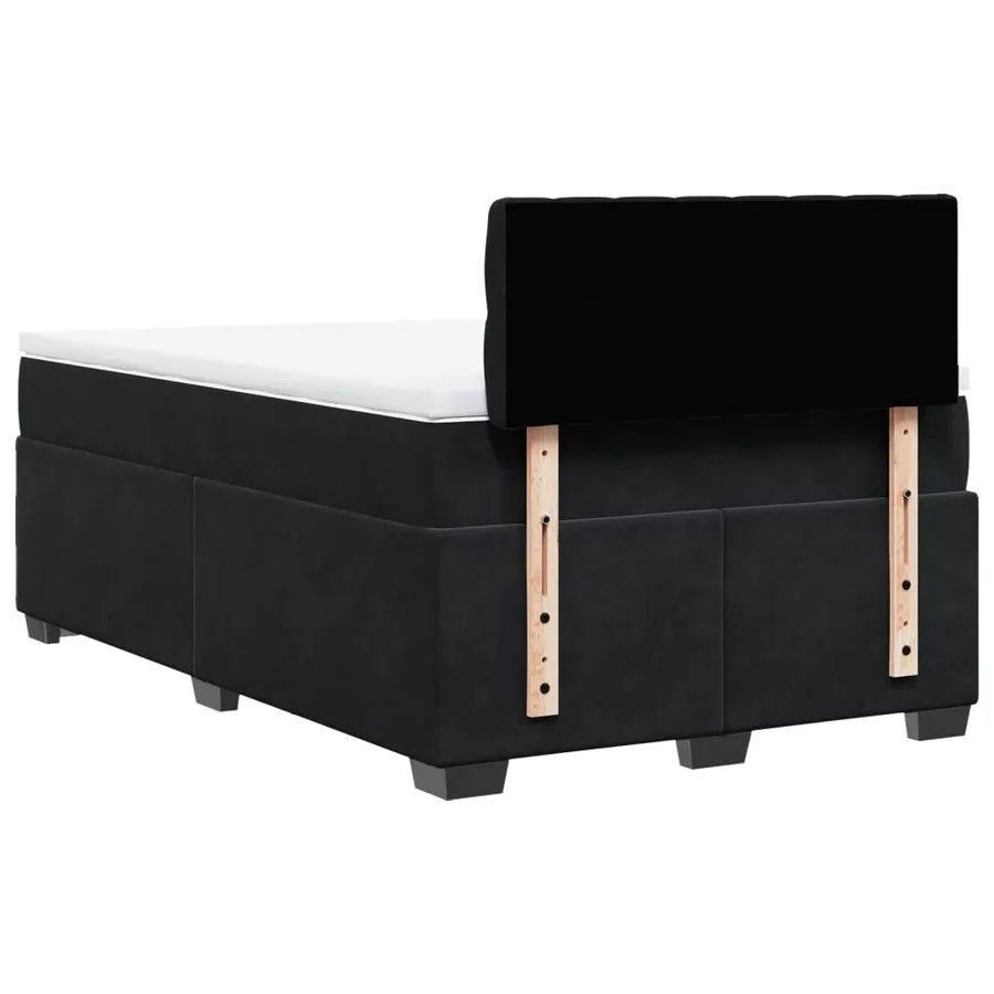 Sommier à lattes de lit avec matelas noir 120x190 cm velours - 10