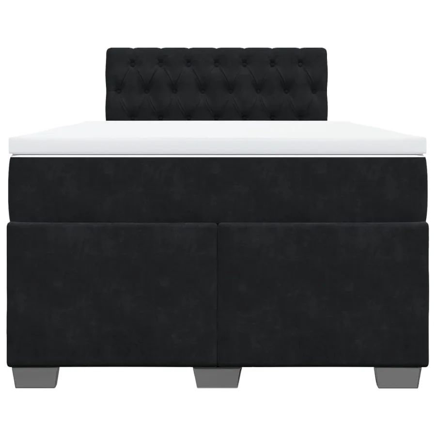 Sommier à lattes de lit avec matelas noir 120x190 cm velours - 4