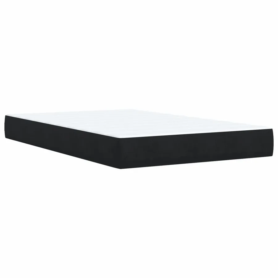 Sommier à lattes de lit avec matelas noir 120x190 cm velours - 6