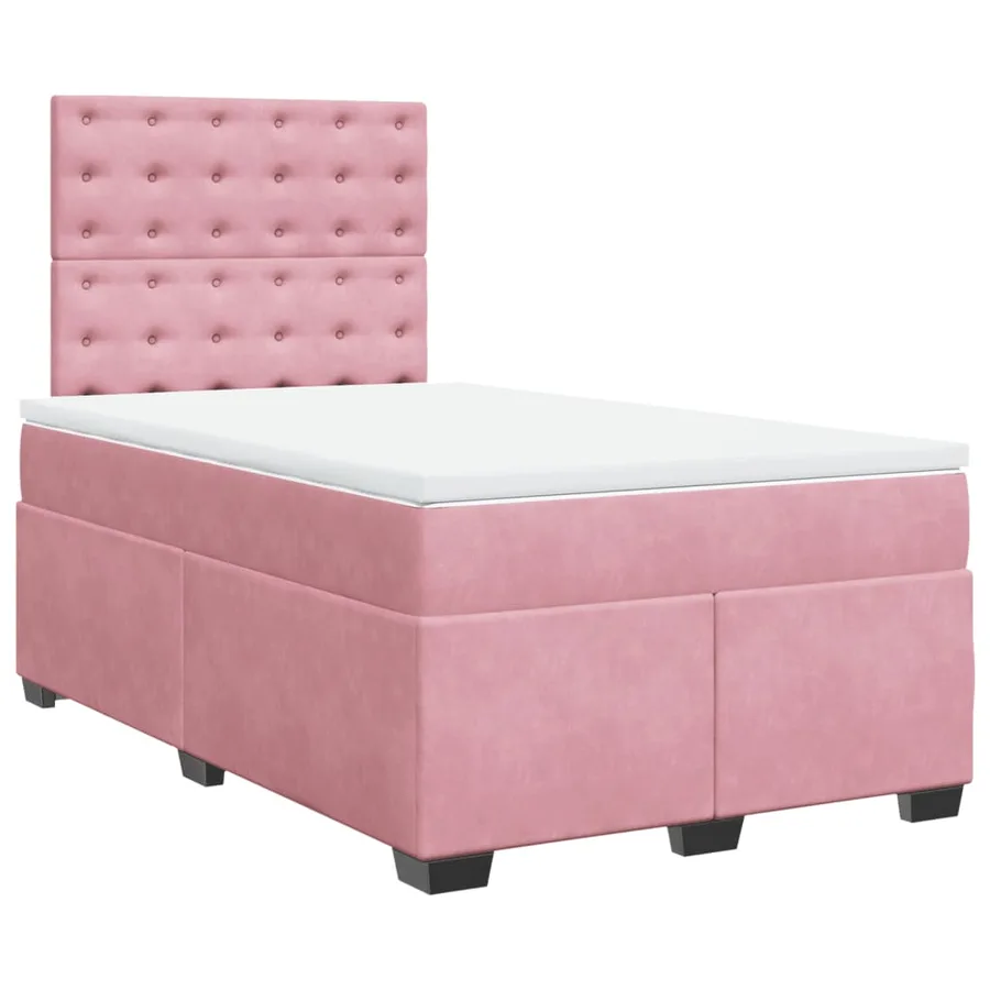 Sommier à lattes de lit avec matelas Rose 120x200 cm Velours - 2