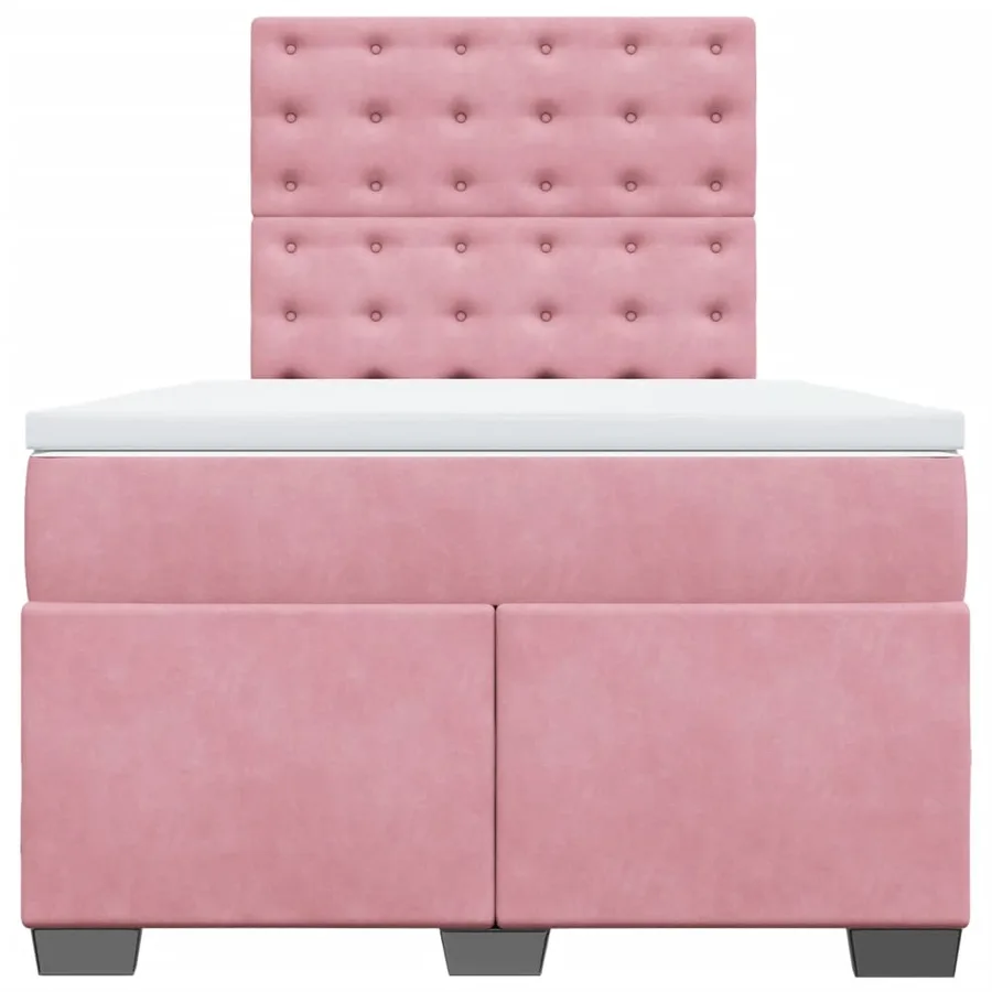 Sommier à lattes de lit avec matelas Rose 120x200 cm Velours - 4