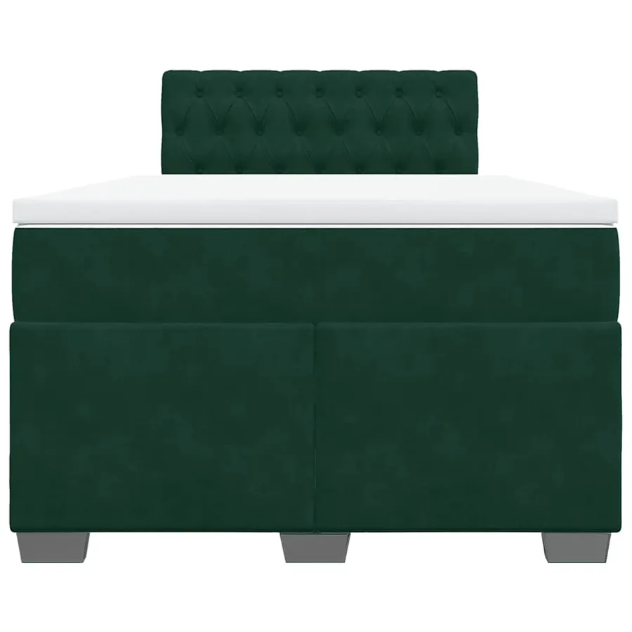 Sommier à lattes de lit et matelas Vert foncé 120x200cm Velours - 4