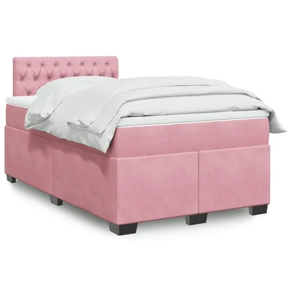 Sommier à lattes de lit avec matelas Rose 120x200 cm Velours