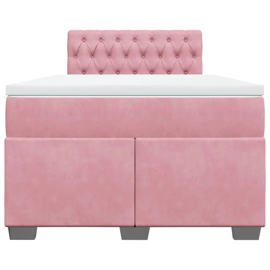 Sommier à lattes de lit avec matelas Rose 120x200 cm Velours - 4