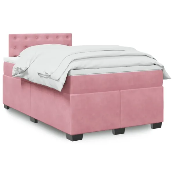 Sommier à lattes de lit avec matelas Rose 120x200 cm Velours