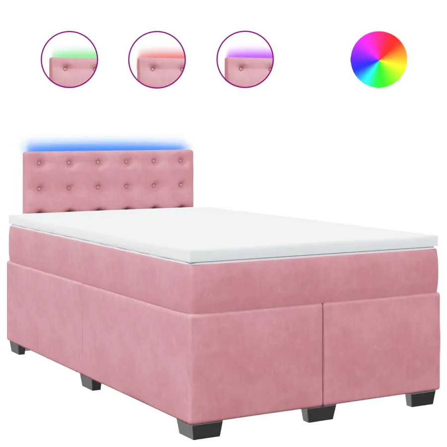 Sommier à lattes de lit avec matelas Rose 120x200 cm Velours - 2
