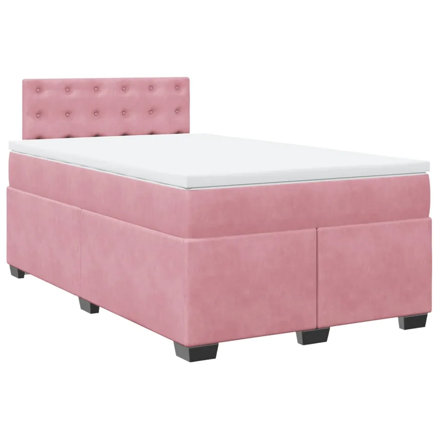 Sommier à lattes de lit avec matelas Rose 120x200 cm Velours - 3