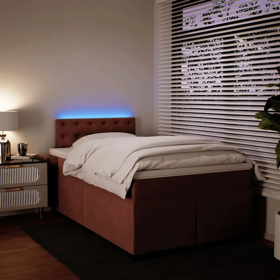 Sommier à lattes de lit avec matelas Rose 120x200 cm Velours - 5