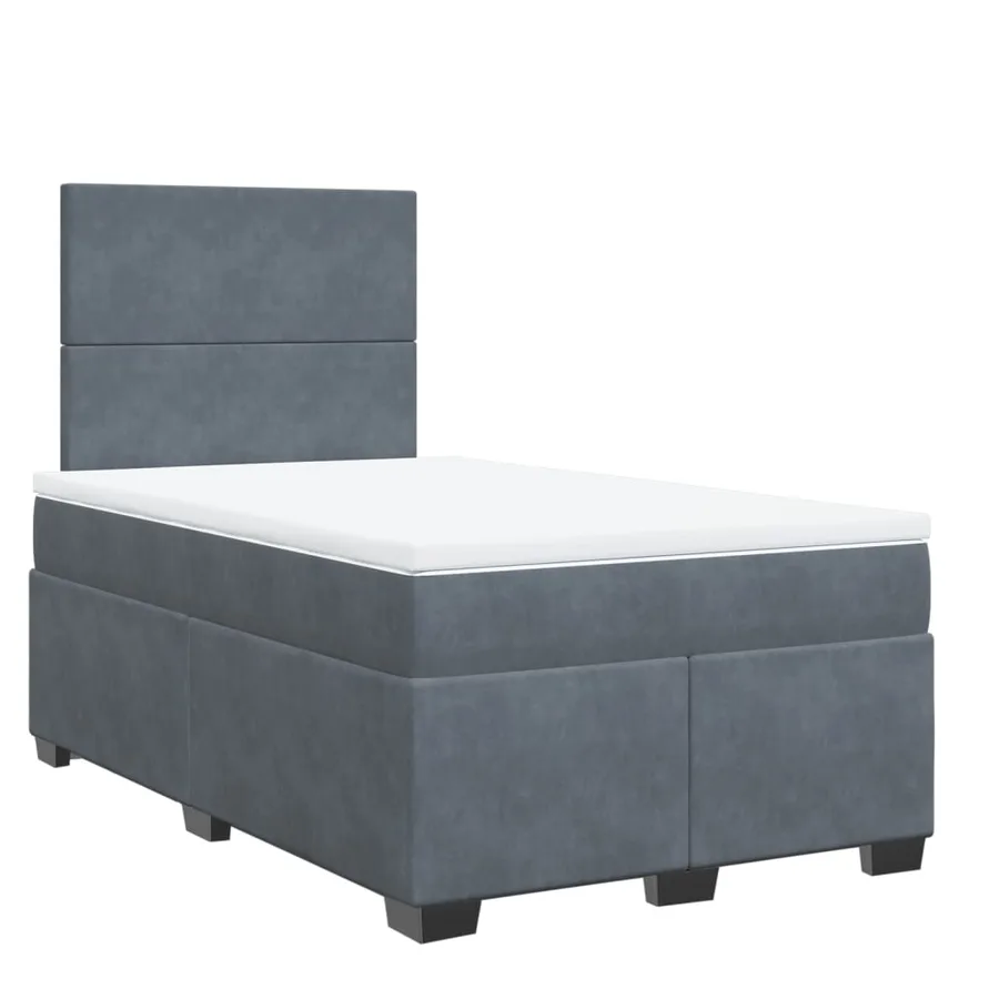 Sommier à lattes de lit et matelas Gris foncé 120x200cm Velours - 3