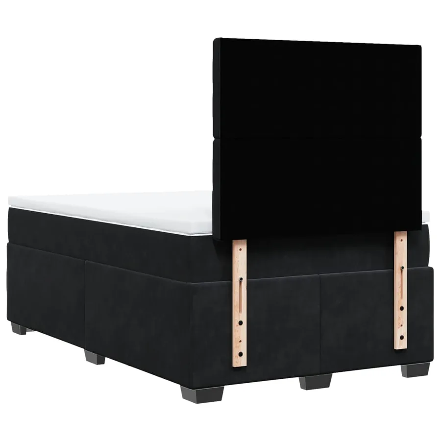 Sommier à lattes de lit avec matelas Noir 120x200 cm Velours - 12