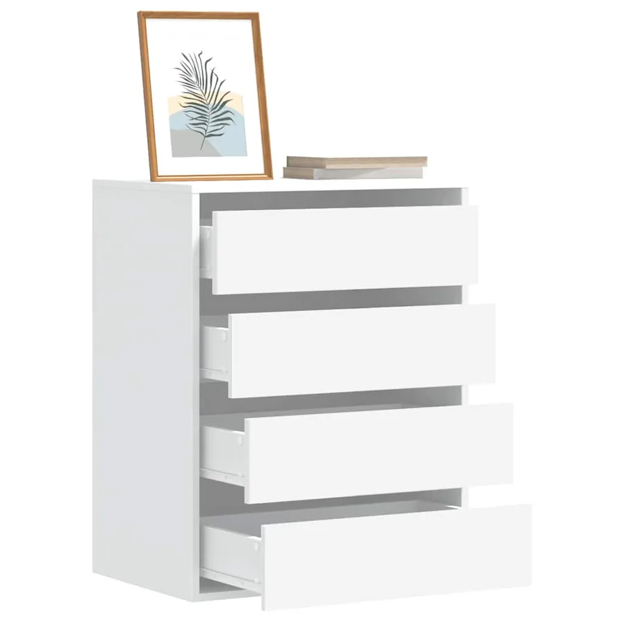 Commode d'angle blanc 60x41x76 cm bois d'ingénierie