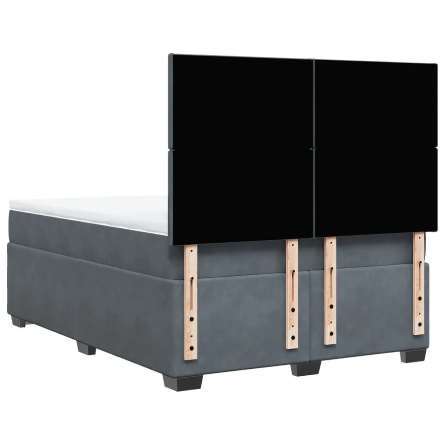 Sommier à lattes de lit et matelas Gris foncé 140x190cm Velours - 10
