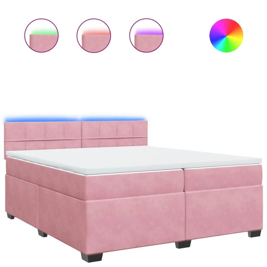 Sommier à lattes de lit avec matelas Rose 200x200 cm Velours - 2