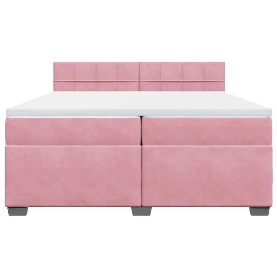 Sommier à lattes de lit avec matelas Rose 200x200 cm Velours - 4