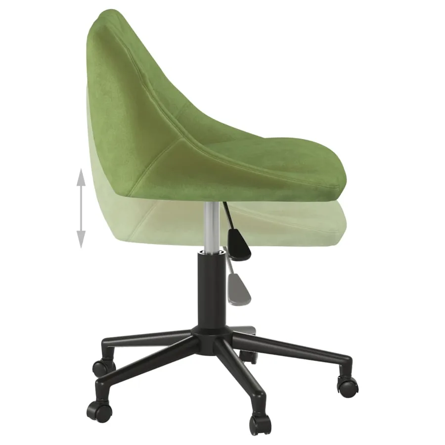 Chaise pivotante de salle à manger Vert clair Velours - 5