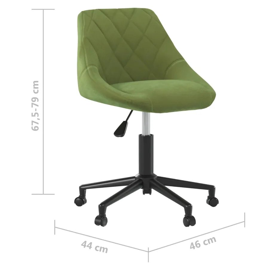 Chaise pivotante de salle à manger Vert clair Velours - 7