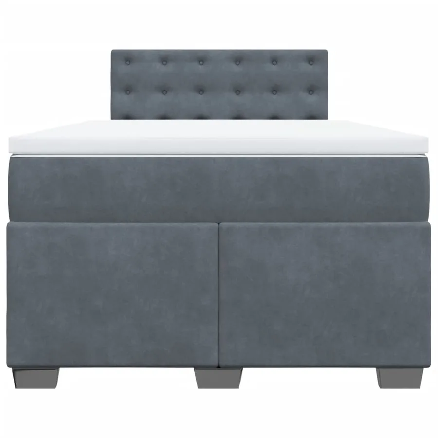 Sommier à lattes de lit et matelas gris foncé 120x190cm velours - 6