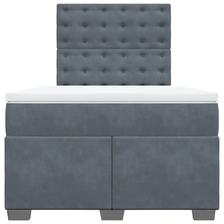 Sommier à lattes de lit et matelas gris foncé 120x190cm velours - 4