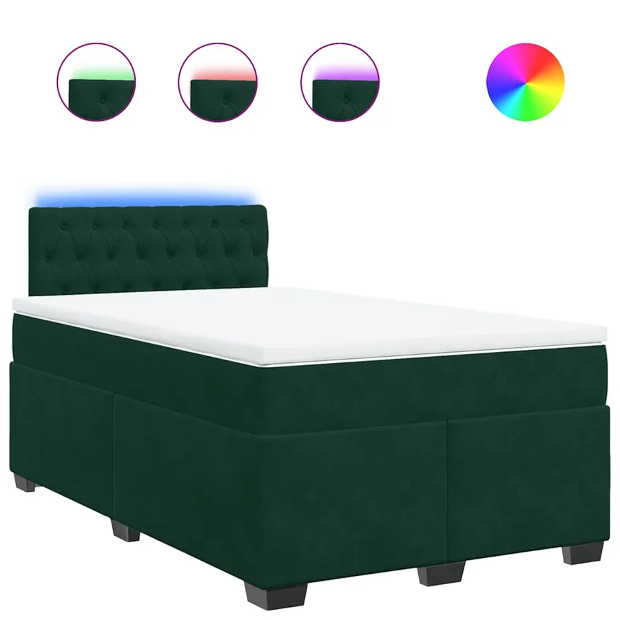 Sommier à lattes de lit avec matelas vert foncé 120x190 cm - 2