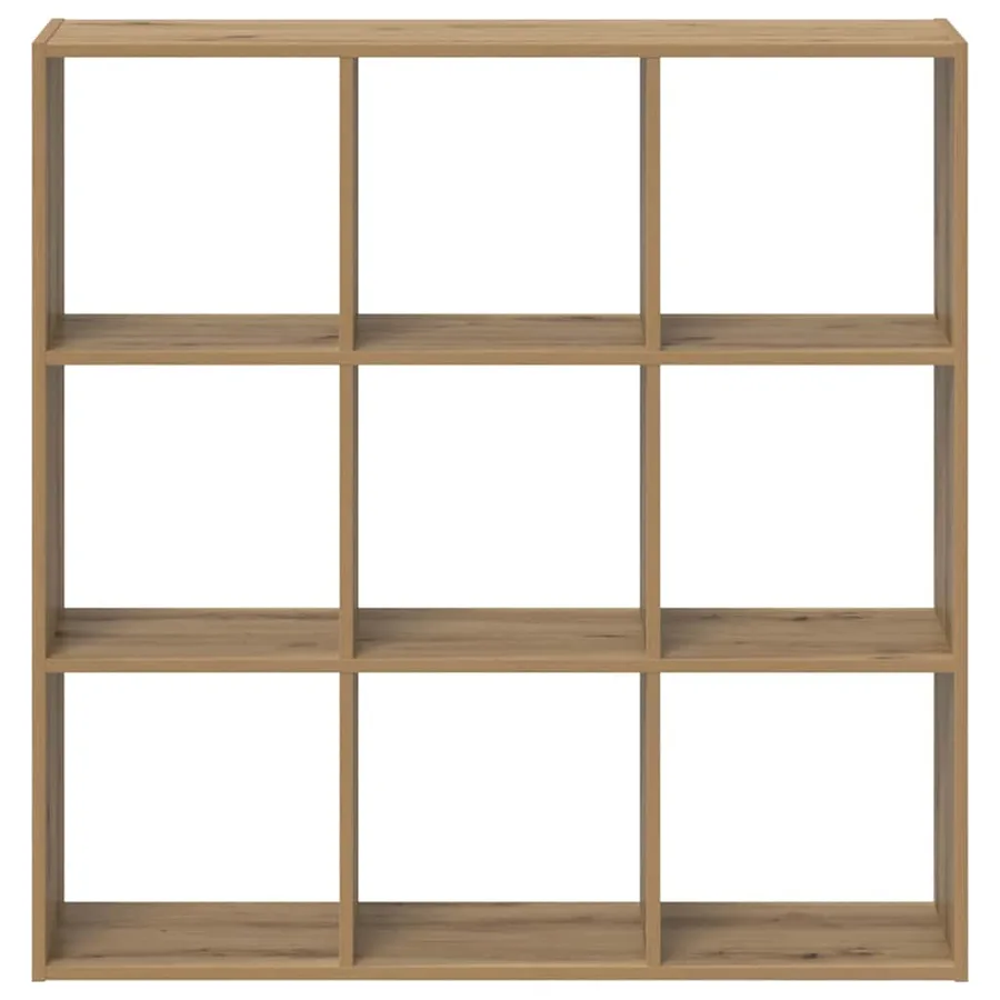 Bibliothèque chêne artisanal 102x32x102 cm bois d'ingénierie - 4