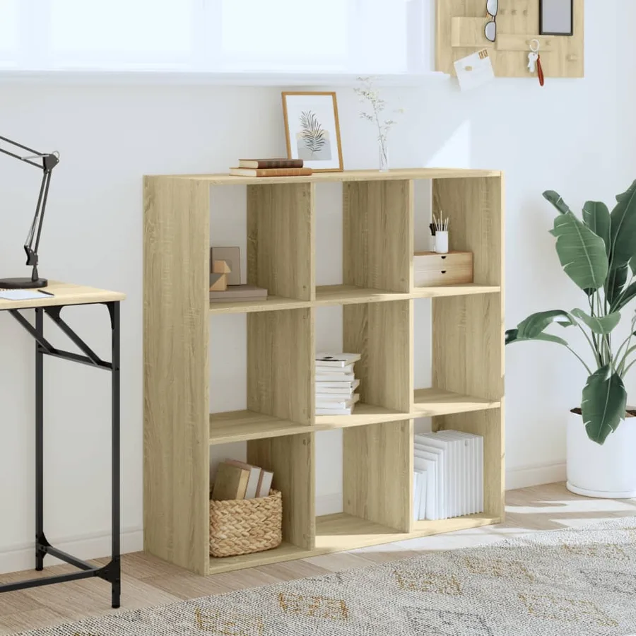 Bibliothèque chêne sonoma 102x32x102 cm bois d'ingénierie - 3