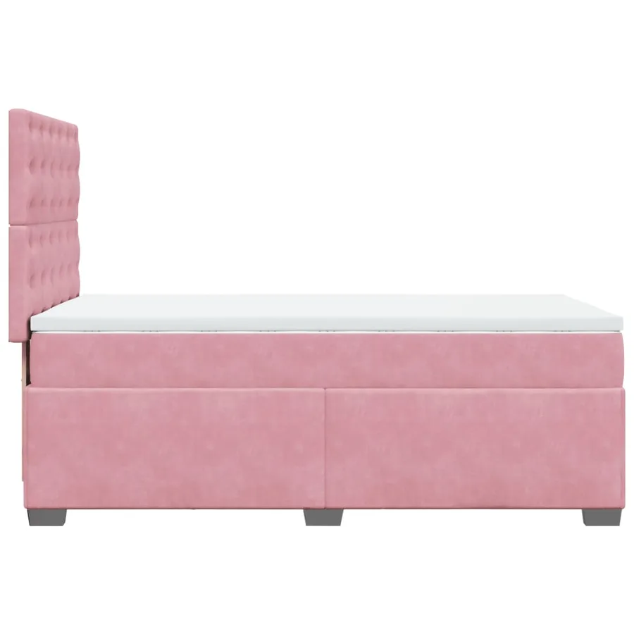 Sommier à lattes de lit avec matelas Rose 90x200 cm Velours - 9