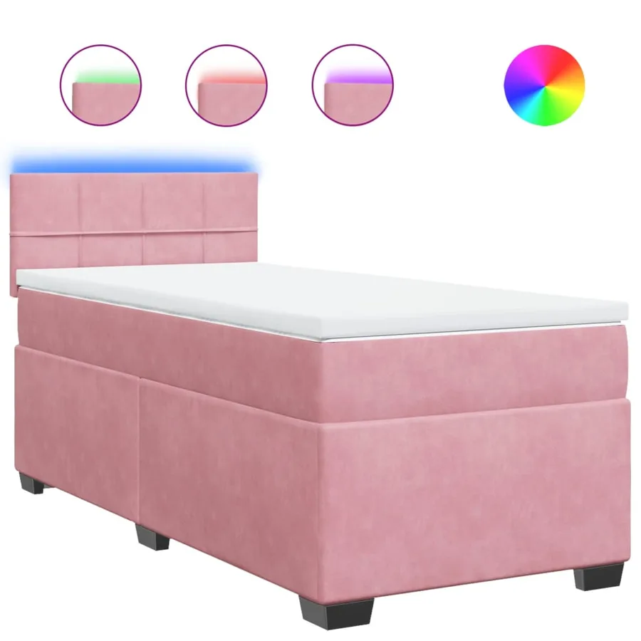 Sommier à lattes de lit avec matelas Rose 90x200 cm Velours - 2